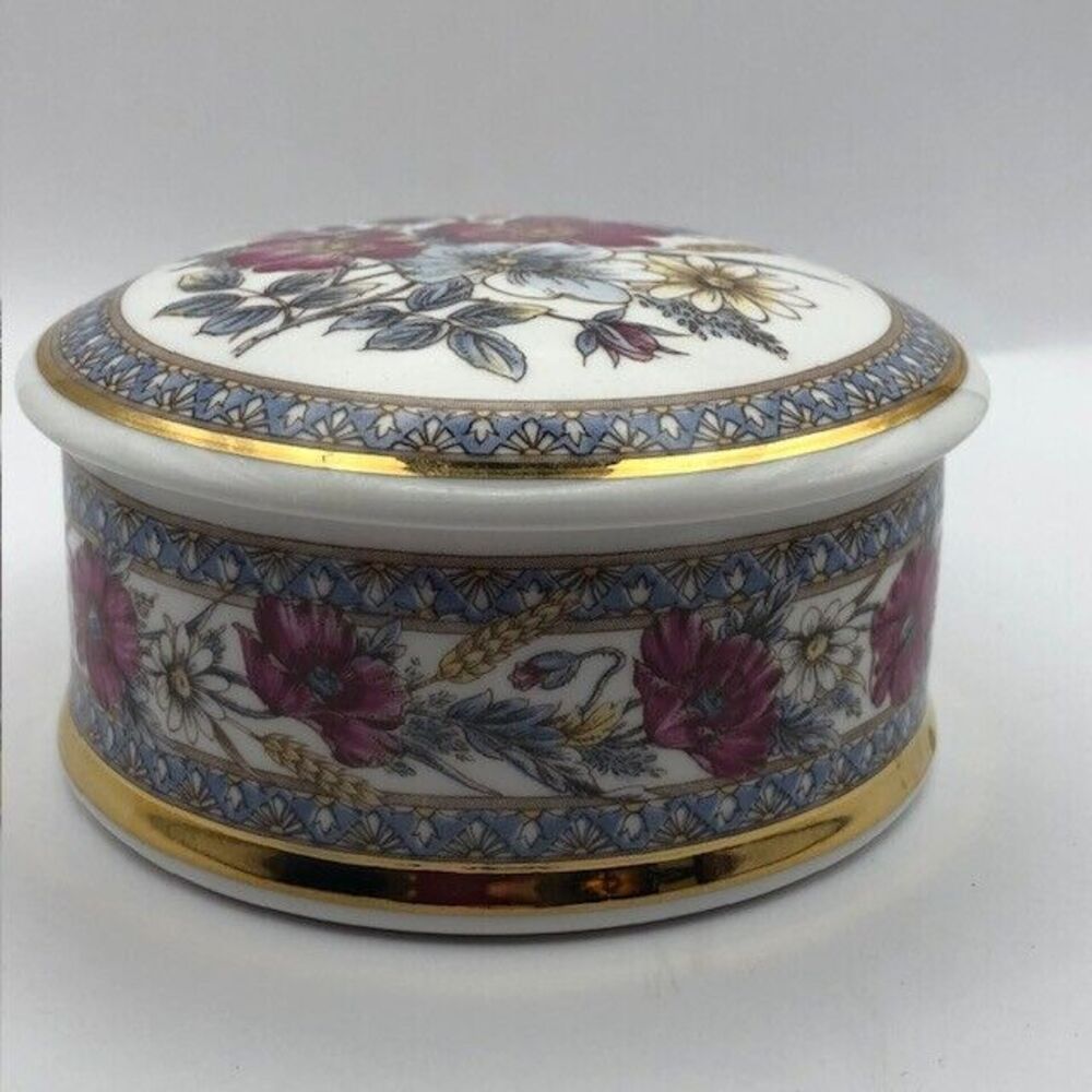 Georgian by Falcon China Porcelain Trinket Jewelry Box Staffordshire England